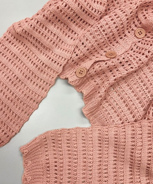 MILAE(ミレ)の「透かし編みサマーニットカーディガン(カーディガン/ボレロ・レディース・マスタード/ホワイト/ピンク/キャメル/ブラック/ライトベージュ/ブルー・FREE)」の14枚目の写真