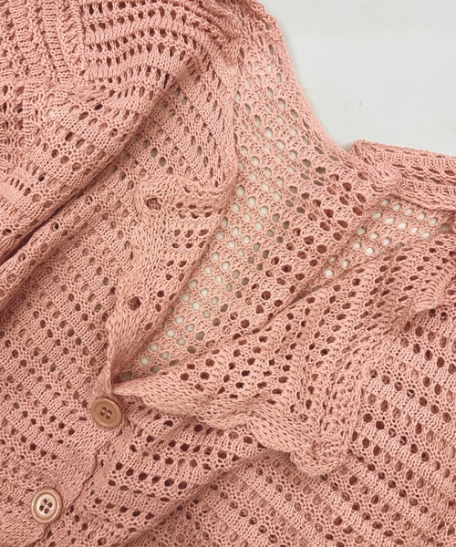 MILAE(ミレ)の「透かし編みサマーニットカーディガン(カーディガン/ボレロ・レディース・マスタード/ホワイト/ピンク/キャメル/ブラック/ライトベージュ/ブルー・FREE)」の13枚目の写真