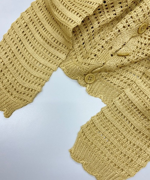 MILAE(ミレ)の「透かし編みサマーニットカーディガン(カーディガン/ボレロ・レディース・マスタード/ホワイト/ピンク/キャメル/ブラック/ライトベージュ/ブルー・FREE)」の18枚目の写真