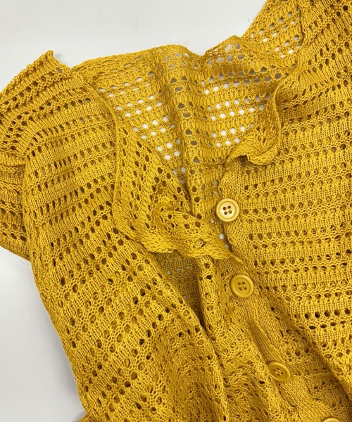 MILAE(ミレ)の「透かし編みサマーニットカーディガン(カーディガン/ボレロ・レディース・マスタード/ホワイト/ピンク/キャメル/ブラック/ライトベージュ/ブルー・FREE)」の19枚目の写真