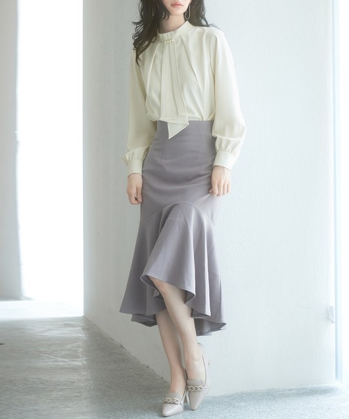 SAISON DE PAPILLON(セゾンドパピヨン)の「【お気に入り1.9万突破!】レディース スタンドカラー長袖ブラウス オフィスきれいめ エレガント 高見え入学式卒業式(シャツ/ブラウス・レディース・アイボリー/ブラック/ベージュ・S/M/L)」の19枚目の写真