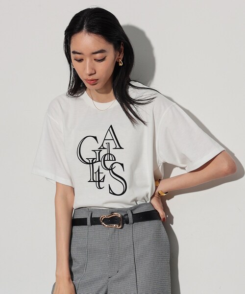 GALLEST(ギャレスト)の「◆アートロゴTシャツ(Tシャツ/カットソー・レディース・ホワイト/ライトグレー/ブラック・38)」の1枚目の写真