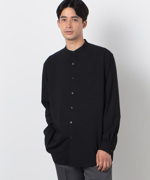 ウールライク バンドカラー シャツ（長袖）（シャツ/ブラウス）｜COMME CA ISM（コムサイズム）