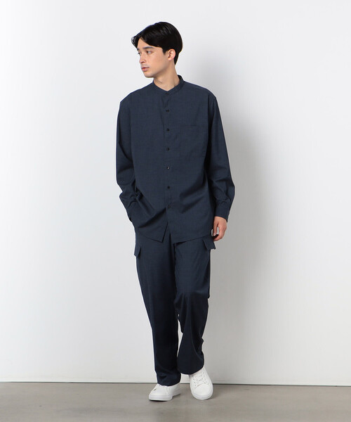 ウールライク バンドカラー シャツ（長袖）（シャツ/ブラウス）｜COMME CA ISM（コムサイズム）