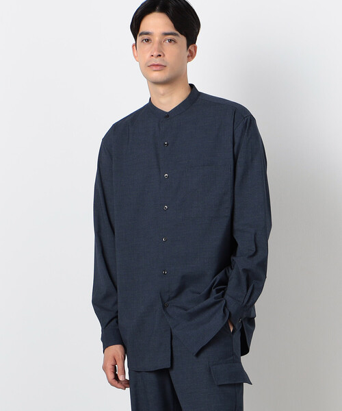 ウールライク バンドカラー シャツ（長袖）（シャツ/ブラウス）｜COMME CA ISM（コムサイズム）