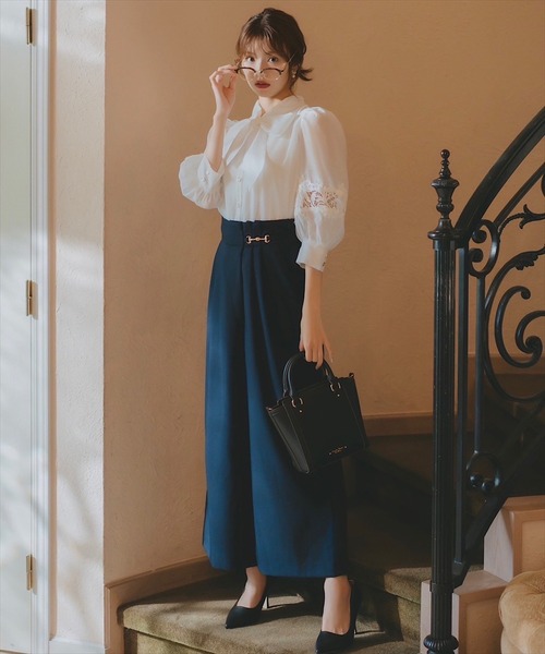 【ピンク】シアーボウタイブラウス Amazon.co.jp: cocotteparisシアーボウタイブラウスピンク : 文房具