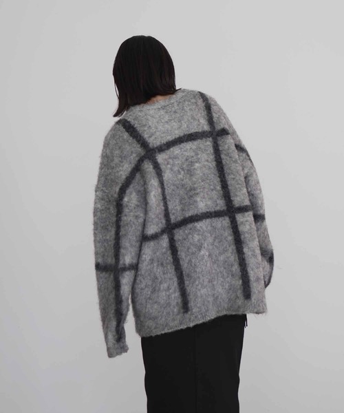 hellam（へラム）の「シャギーニットチェックカーディガン（カーディガン/ボレロ・レディース・アイボリー/杢グレー/チャコール・FREE）」の18枚目の写真