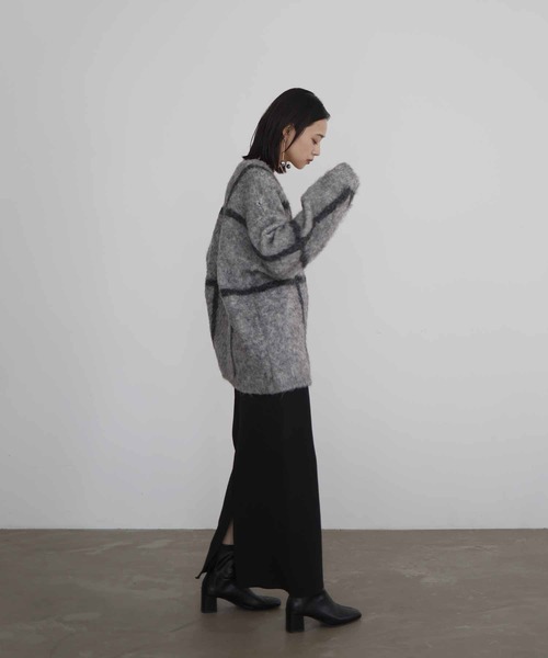 hellam（へラム）の「シャギーニットチェックカーディガン（カーディガン/ボレロ・レディース・アイボリー/杢グレー/チャコール・FREE）」の19枚目の写真