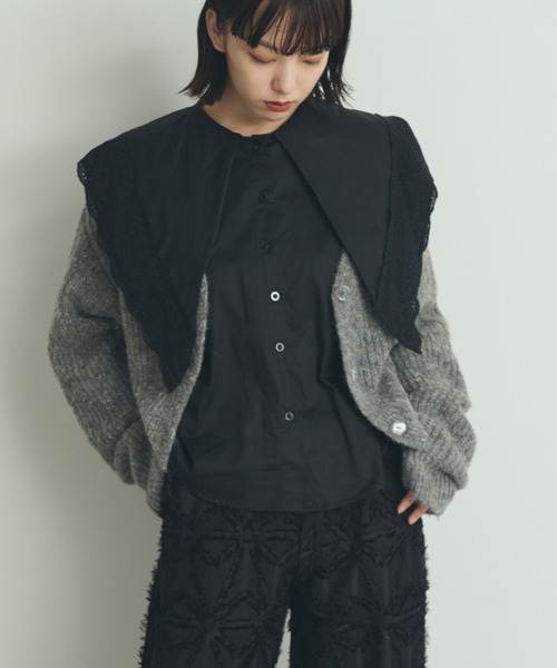 paravion（パラビオン）の「MIX糸ニットカーディガン（カーディガン/ボレロ・レディース・ブラウン/アイボリー/グレー・FREE）」の4枚目の写真