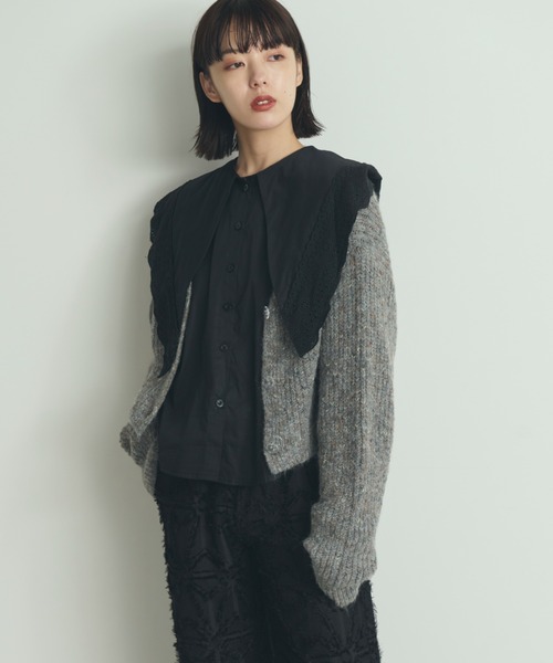 paravion（パラビオン）の「MIX糸ニットカーディガン（カーディガン/ボレロ・レディース・ブラウン/アイボリー/グレー・FREE）」の5枚目の写真