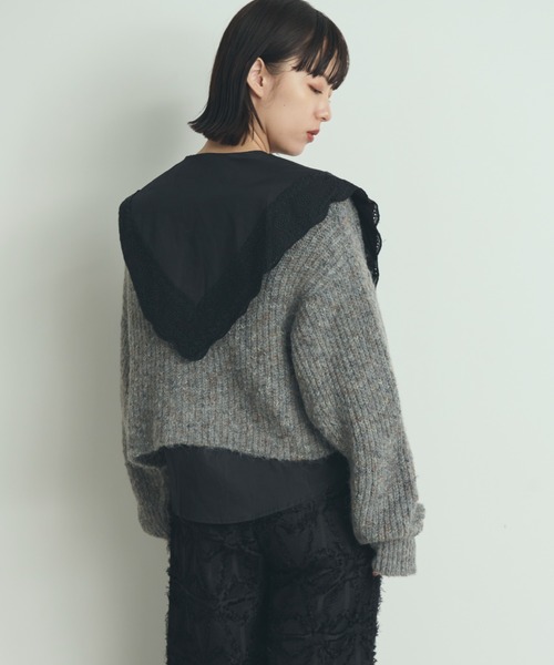 paravion（パラビオン）の「MIX糸ニットカーディガン（カーディガン/ボレロ・レディース・ブラウン/アイボリー/グレー・FREE）」の6枚目の写真