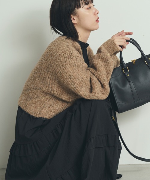 paravion（パラビオン）の「MIX糸ニットカーディガン（カーディガン/ボレロ・レディース・ブラウン/アイボリー/グレー・FREE）」の12枚目の写真