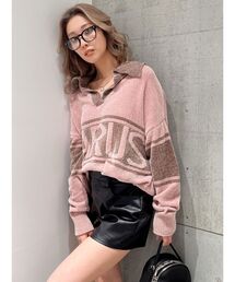 GYDA | ポロベロアモールニットトップス(ニット/セーター)