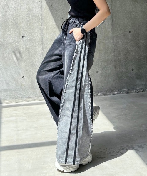 PAGEBOY（ページボーイ）の「加工デニムパンツ（デニムパンツ・レディース・グレー・MEDIUM）」の8枚目の写真