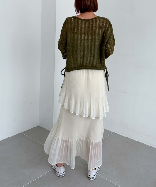 archives（アルシーヴ）の「プリーツラッフルティアードスカート（スカート・レディース・ブラック/アイボリー/モカ・MEDIUM）」の9枚目の写真