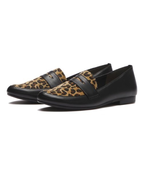 JOLI ENCORE(FR) ジョリー・アンコール COIN LOAFERS コインローファー JE-2125 BLACK/LEO（パンプス）｜ABC-MART（エービーシーマート）