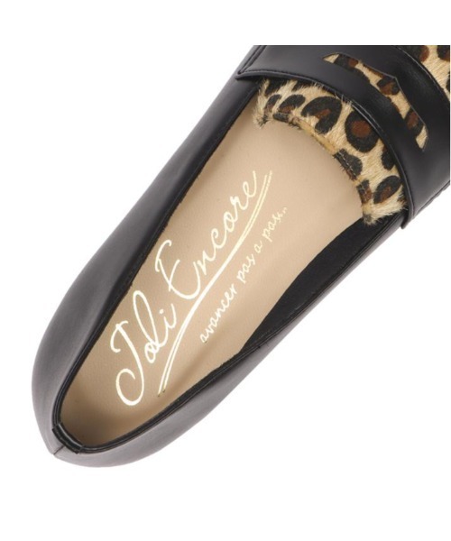 JOLI ENCORE(FR) ジョリー・アンコール COIN LOAFERS コインローファー JE-2125 BLACK/LEO（パンプス）｜ABC-MART（エービーシーマート）