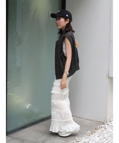 Ungrid（アングリッド）の「アイラインシャーリングスカート（スカート・レディース・オフホワイト/ブラック・FREE）」の13枚目の写真