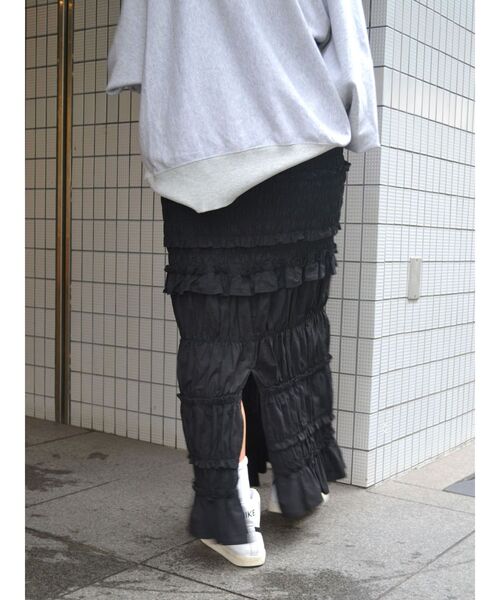 Ungrid（アングリッド）の「アイラインシャーリングスカート（スカート・レディース・オフホワイト/ブラック・FREE）」の11枚目の写真