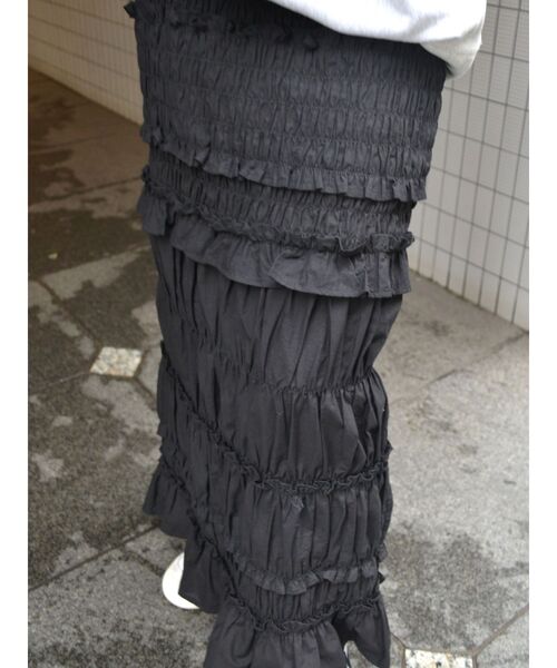 Ungrid（アングリッド）の「アイラインシャーリングスカート（スカート・レディース・オフホワイト/ブラック・FREE）」の10枚目の写真