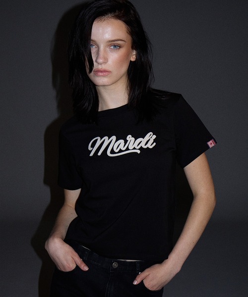 【Mardi Mercredi】SLIM TSHIRT MARDI VINTAGE LOGO Slim T-Shirt Mardi Vintage Logo in Red Ivory by Mardi