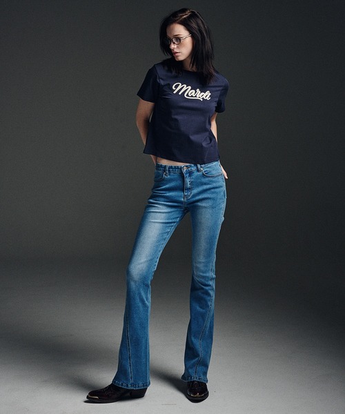 tシャツ SLIM TSHIRT MARDI VINTAGE LOGO レディース Mardi Mercredi tシャツ SLIM TSHIRT MARDI VINTAGE LOGO