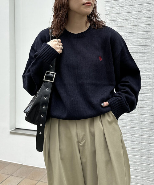 CPCM（シーピーシーエム）の「クルーネックニット（ニット/セーター・レディース・ネイビー/グリーン/グレー/ブルー/ホワイト/ブラウン/アイボリー/チャコールグレー/ブラウン系その他・MEDIUM/LARGE）」の8枚目の写真