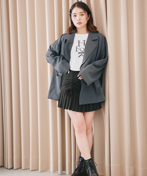 SPINNS（スピンズ）の「ダブルテーラードジャケット（テーラードジャケット・レディース・チャコール/ブラック/ネイビー・ONESIZE）」の17枚目の写真