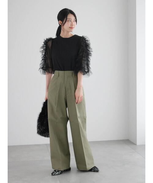 Te chichi（テチチ）の「チノワイドパンツ（その他パンツ・レディース・ベージュ/カーキ・F）」の6枚目の写真