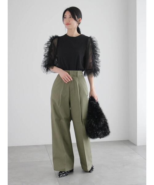 Te chichi（テチチ）の「チノワイドパンツ（その他パンツ・レディース・ベージュ/カーキ・F）」の7枚目の写真