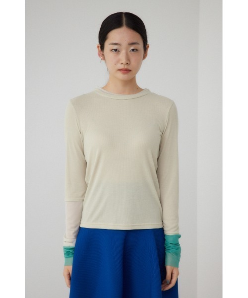 PLUS（プラス）の「【PLUS】シアードッキングトップス（Tシャツ/カットソー・レディース・チャコールグレー/マジェンタ/アイボリー/ブラック・FREE）」の8枚目の写真