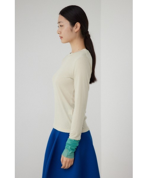 PLUS（プラス）の「【PLUS】シアードッキングトップス（Tシャツ/カットソー・レディース・チャコールグレー/マジェンタ/アイボリー/ブラック・FREE）」の9枚目の写真