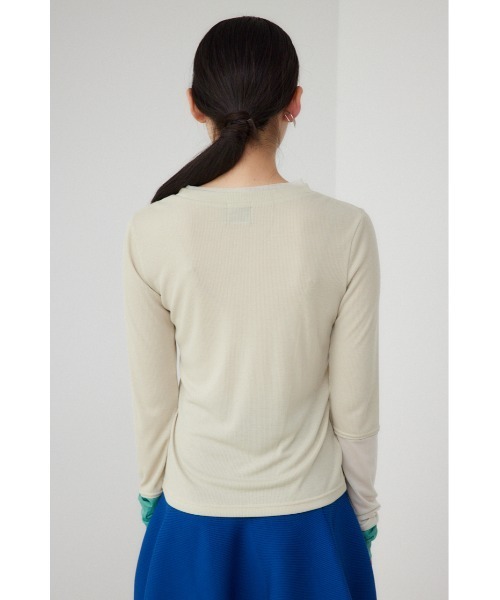 PLUS（プラス）の「【PLUS】シアードッキングトップス（Tシャツ/カットソー・レディース・チャコールグレー/マジェンタ/アイボリー/ブラック・FREE）」の10枚目の写真