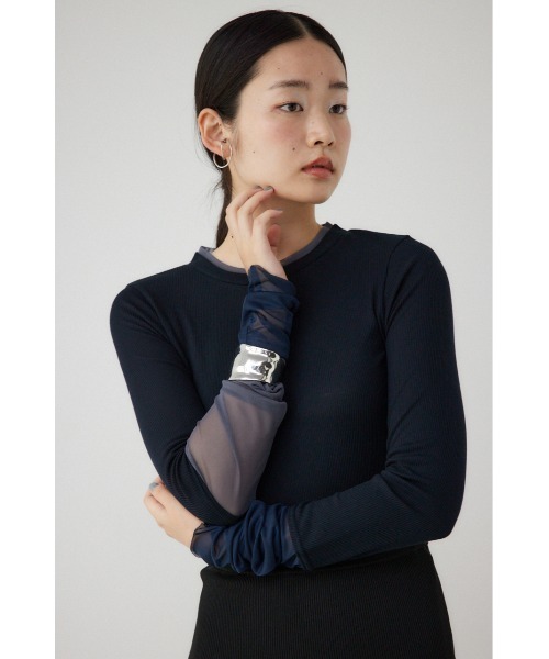 PLUS（プラス）の「【PLUS】シアードッキングトップス（Tシャツ/カットソー・レディース・チャコールグレー/マジェンタ/アイボリー/ブラック・FREE）」の17枚目の写真
