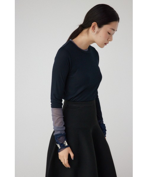 PLUS（プラス）の「【PLUS】シアードッキングトップス（Tシャツ/カットソー・レディース・チャコールグレー/マジェンタ/アイボリー/ブラック・FREE）」の18枚目の写真