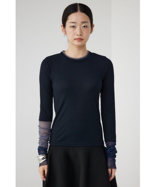 PLUS（プラス）の「【PLUS】シアードッキングトップス（Tシャツ/カットソー・レディース・チャコールグレー/マジェンタ/アイボリー/ブラック・FREE）」の20枚目の写真