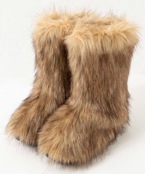 WEGO(ウィゴー)の「WEGO/モンスターファーブーツ(ブーツ・レディース・ベージュ/ホワイト・MEDIUM/LARGE)」の21枚目の写真