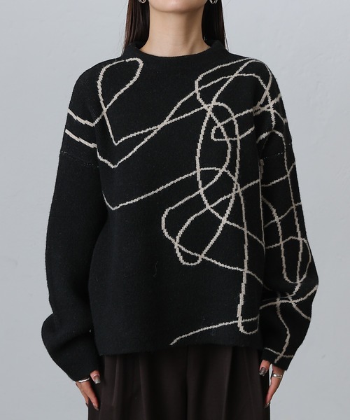 COLONY 2139（コロニートゥーワンスリーナイン）の「モチモチシャギーロープ柄ニット（ニット/セーター・レディース・オフホワイト/グレー/ブラック・FREE）」の16枚目の写真