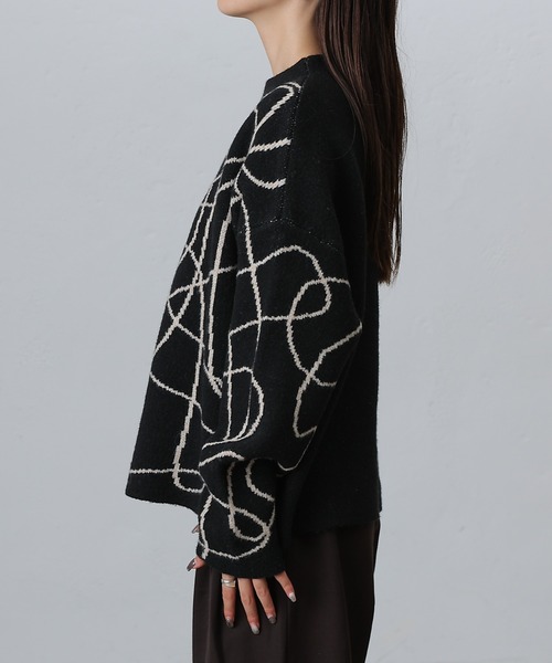 COLONY 2139（コロニートゥーワンスリーナイン）の「モチモチシャギーロープ柄ニット（ニット/セーター・レディース・オフホワイト/グレー/ブラック・FREE）」の17枚目の写真