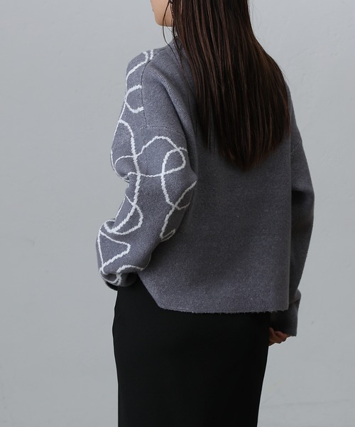 COLONY 2139（コロニートゥーワンスリーナイン）の「モチモチシャギーロープ柄ニット（ニット/セーター・レディース・オフホワイト/グレー/ブラック・FREE）」の9枚目の写真