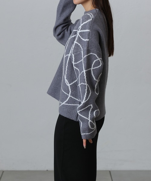 COLONY 2139（コロニートゥーワンスリーナイン）の「モチモチシャギーロープ柄ニット（ニット/セーター・レディース・オフホワイト/グレー/ブラック・FREE）」の10枚目の写真