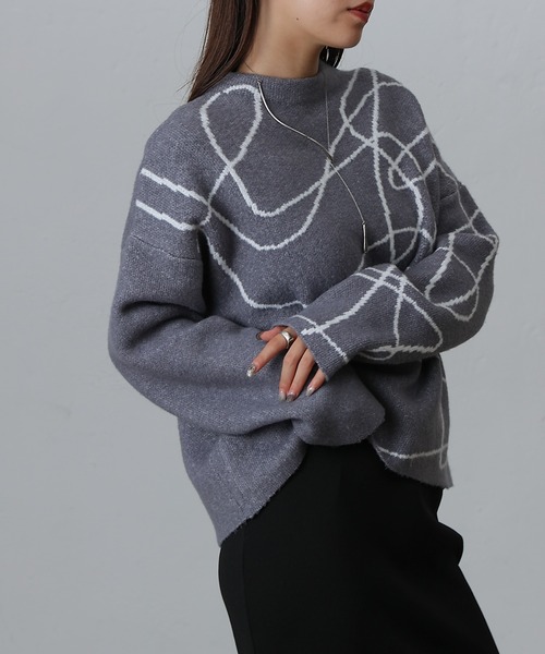 COLONY 2139（コロニートゥーワンスリーナイン）の「モチモチシャギーロープ柄ニット（ニット/セーター・レディース・オフホワイト/グレー/ブラック・FREE）」の11枚目の写真