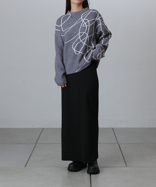 COLONY 2139（コロニートゥーワンスリーナイン）の「モチモチシャギーロープ柄ニット（ニット/セーター・レディース・オフホワイト/グレー/ブラック・FREE）」の12枚目の写真