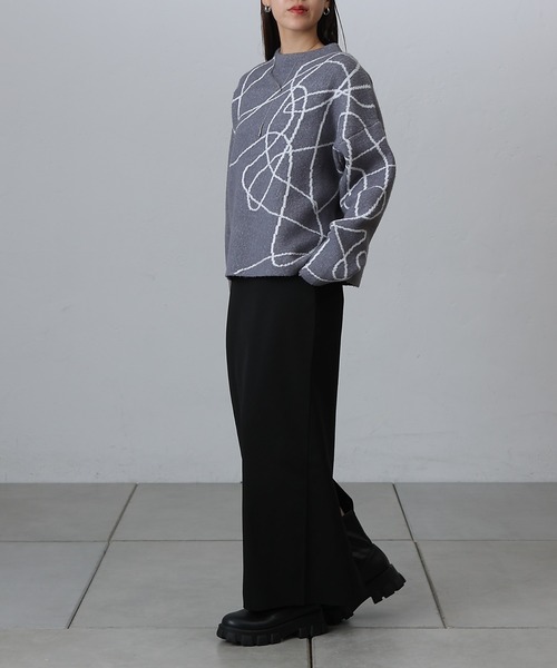 COLONY 2139（コロニートゥーワンスリーナイン）の「モチモチシャギーロープ柄ニット（ニット/セーター・レディース・オフホワイト/グレー/ブラック・FREE）」の15枚目の写真