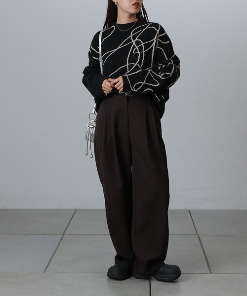 COLONY 2139（コロニートゥーワンスリーナイン）の「モチモチシャギーロープ柄ニット（ニット/セーター・レディース・オフホワイト/グレー/ブラック・FREE）」の7枚目の写真