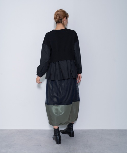 DOLLUPOOPS(ドールアップウップス)の「【ZOZO限定商品】ブラウスドッキングニットトップス(ニット/セーター・レディース・ブラック/カーキ/アイボリー・38)」の9枚目の写真