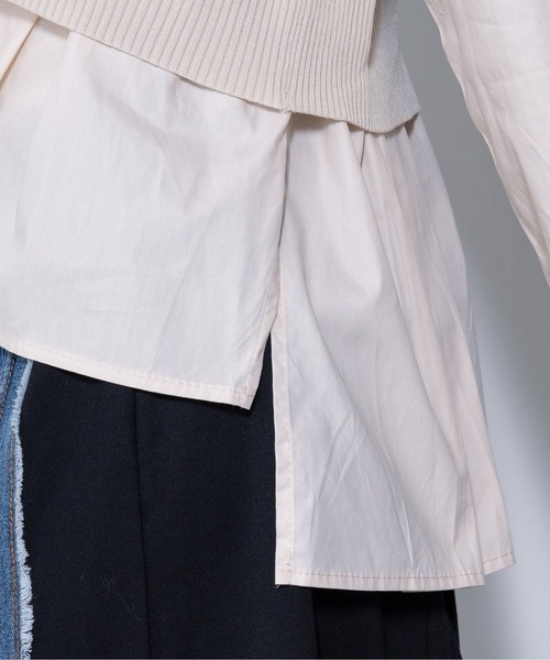 DOLLUPOOPS(ドールアップウップス)の「【ZOZO限定商品】ブラウスドッキングニットトップス(ニット/セーター・レディース・ブラック/カーキ/アイボリー・38)」の21枚目の写真