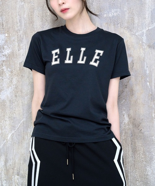 Nora Lily elle(ノラリリーエル)の「【Nora Lily】「elle」NL elle College Logo T-Shirt(Tシャツ/カットソー・レディース・ホワイト/ベージュ/ダークグレー・FREE)」の3枚目の写真