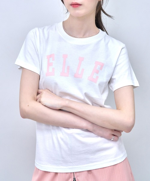 Nora Lily elle(ノラリリーエル)の「【Nora Lily】「elle」NL elle College Logo T-Shirt(Tシャツ/カットソー・レディース・ホワイト/ベージュ/ダークグレー・FREE)」の11枚目の写真