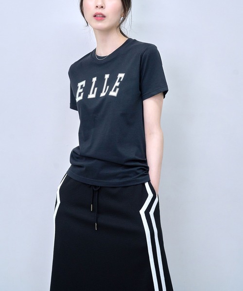 Nora Lily elle(ノラリリーエル)の「【Nora Lily】「elle」NL elle College Logo T-Shirt(Tシャツ/カットソー・レディース・ホワイト/ベージュ/ダークグレー・FREE)」の10枚目の写真